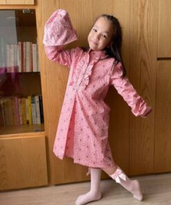 荷葉(長袖)洋裝-訂製 和風7