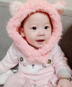 脖圍精靈帽-現貨 粉紅氣泡 數量有限