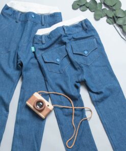 鬆緊帶牛仔長褲-訂製 牛3