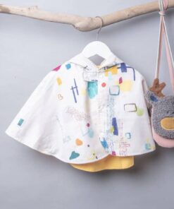 抗風防雨雙面斗篷-訂製 名16-紗(米白)vs黃色