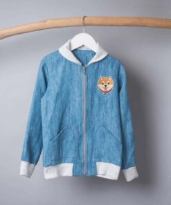 防曬輕外套-微領拉鍊訂製 牛仔棉麻(不含柴犬)