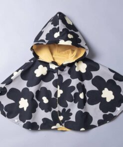 抗風防雨雙面斗篷-訂製 花47vs黃色