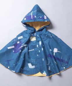 抗風防雨雙面斗篷-訂製 名17-紗(藍綠色)vs黃色