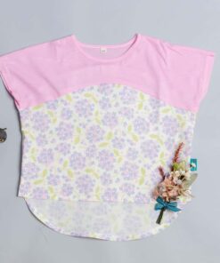 短袖上衣-現貨 花11vs輕薄7(粉)90cm