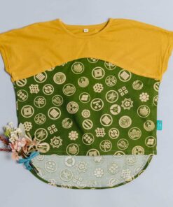 短袖上衣-訂製 和風12vs輕薄1(黃)