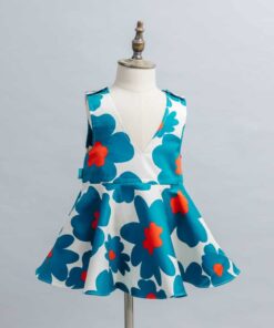 小v肩扣蓬裙洋裝-訂製 花46