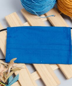 防疫紗布口罩套-棉麻-寶藍(加價購折抵50元)