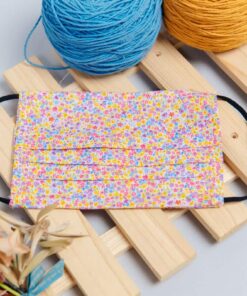 防疫紗布口罩套-小碎花(紅)(加價購折抵50元)