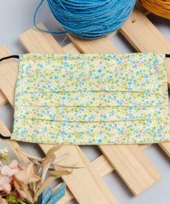 防疫紗布口罩套-小碎花(綠)(加價購折抵50元)