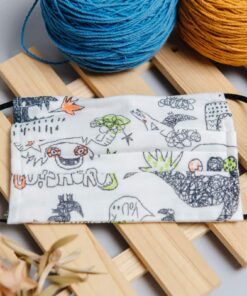 防疫紗布口罩套-手繪恐龍(加價購折抵50元)