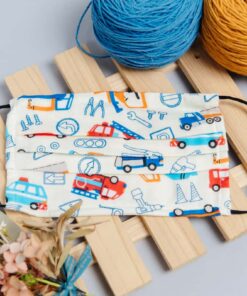 防疫紗布口罩套-交通工具(白底)(加價購折抵50元)