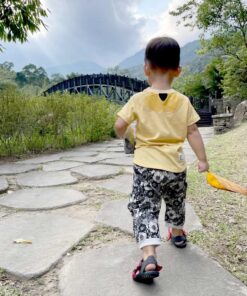 哈倫九分長褲-訂製 花3