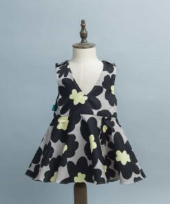 小v肩扣蓬裙洋裝-訂製 花47