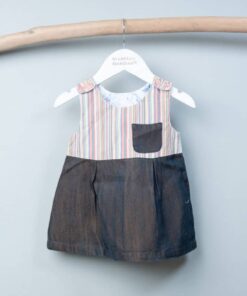 口袋洋裝-現貨 彩色牛仔 70、80cm