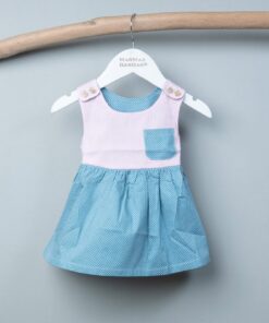 口袋洋裝-現貨 粉紅氣泡 70cm