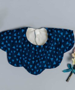 雲朵口水巾-現貨 寶藍幾何