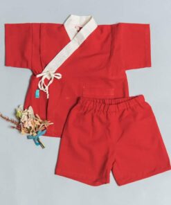 甚平和服-訂製 棉麻14(領邊配米白)