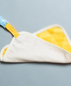 夾夾口水巾-現貨 黃色幾何