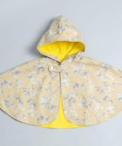 抗風防雨雙面斗篷-訂製 花56vs黃色