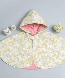 抗風防雨雙面斗篷-訂製 花57vs玫瑰粉