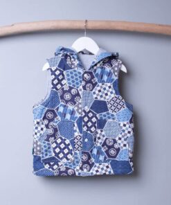 保暖連帽(雙面)背心-訂製 和風47vs灰色鋪棉