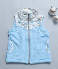 護頸高領拉鍊背心-訂製 自然11vs高厚5(淺藍鋪棉)