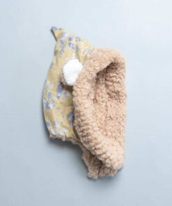 脖圍精靈帽-訂製 花56vs大地黃