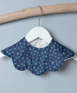雲朵口水巾-現貨 藍底幾何