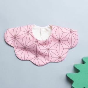 雲朵口水巾-現貨 粉色麻葉