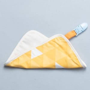 夾夾口水巾-現貨 黃色幾何