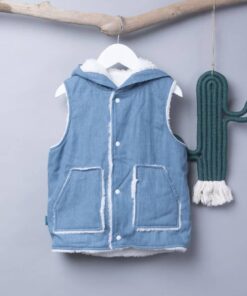 絨毛戴帽(雙面)背心-訂製 牛1vs雪花毛