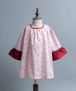 維尼斯公主袖洋裝 現貨 幾何3vs棉麻14 90cm