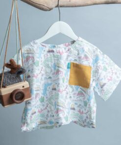 皮蛋6分袖上衣-訂製 動物4-紗vs棉麻10口袋(缺料)