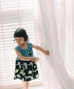 口袋洋裝-訂製 薄淺牛vs花47(口袋、裙襬)