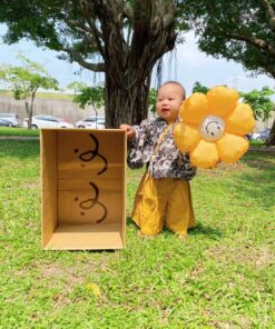 淺草振袖和服-訂製 花3vs黑色棉麻