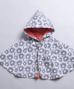 抗風防雨雙面斗篷-訂製 花64vs紅色