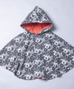 抗風防雨雙面斗篷-訂製 花3vs紅色防水