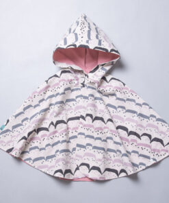 抗風防雨雙面斗篷-訂製 幾何32vs玫瑰粉