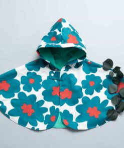 抗風防雨雙面斗篷-訂製 花46vs綠色防水