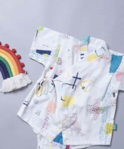 包屁-甚平紗布衣-訂製 名16-紗(米白)