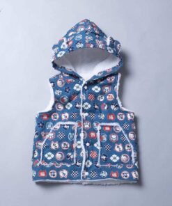 保暖絨毛戴帽(雙面)背心-訂製 和風26vs雪花毛