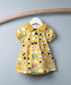 圓領袖邊洋裝(短袖)-訂製 和風35vs棉麻10(領子+袖口就好)