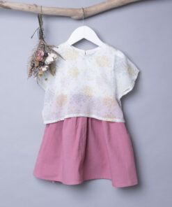 和風罩衫洋裝-現貨 花66(單層紗)vs棉麻28 90cm