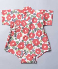 包屁-甚平紗布衣-訂製 花65 嬰兒 包屁-衣 連身衣