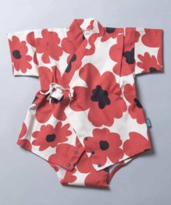 包屁-甚平紗布衣-訂製 花68 嬰兒 包屁-衣 連身衣