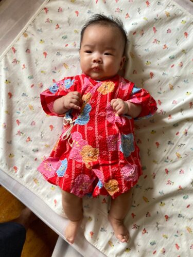 包屁-甚平紗布衣-訂製 和風30 嬰兒 包屁-衣 連身衣 photo review
