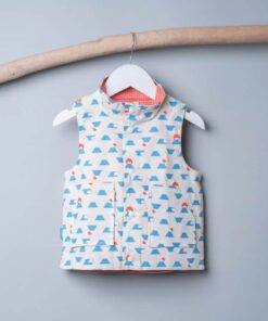 (沒有帽子)保暖高領(雙面)背心-訂製 和風34vs中薄14