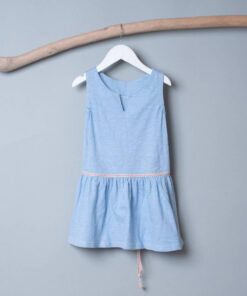 無袖連身洋裝-現貨 水藍 輕薄8 100cm