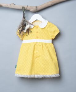 圓領洋裝(短袖)-訂製 幾何25 加腰封與裙襬蕾絲