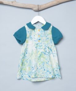 圓領袖邊洋裝(短袖)-訂製 名24vs棉麻30(領口+袖邊)